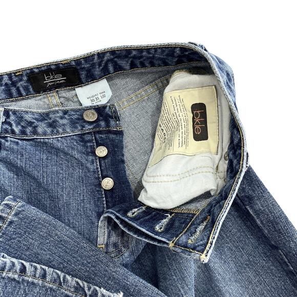 BKLE Buckle BKE Denim Jeans Womens 30 Mid Rise Button Fly Boot Medium Blue VTG - Picture 7 of 7